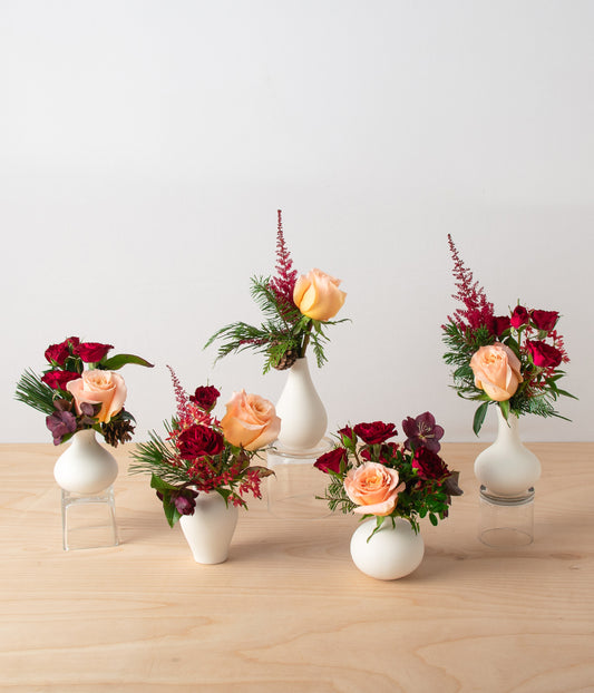 Ceramic Bud Vase Bundle - Holiday Mix
